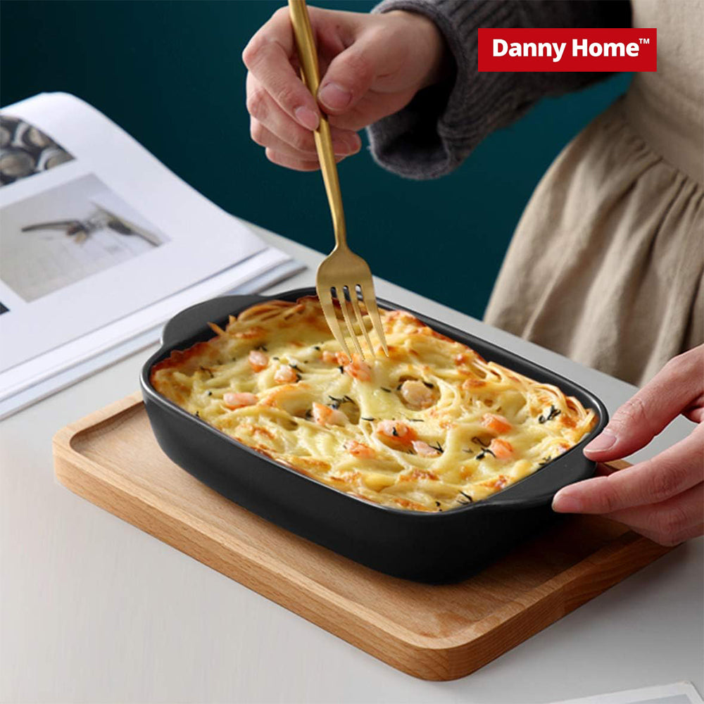Danny Home Black Porcelain Baking Dishes for Electric & Gas Oven