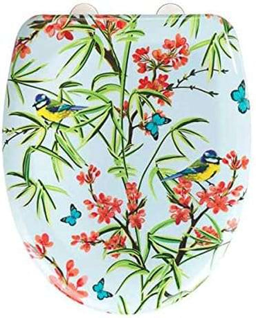 Toilet Seat Premium Duroplast Design with Soft-Close Mechanism (Natura) By Wenko.de