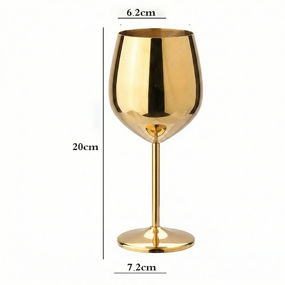 6-Pcs Elegant & Smooth Beverages Wine Glass – Gold 360ml #3075