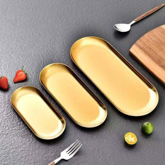 Stainless Steel Serving Trays Gold