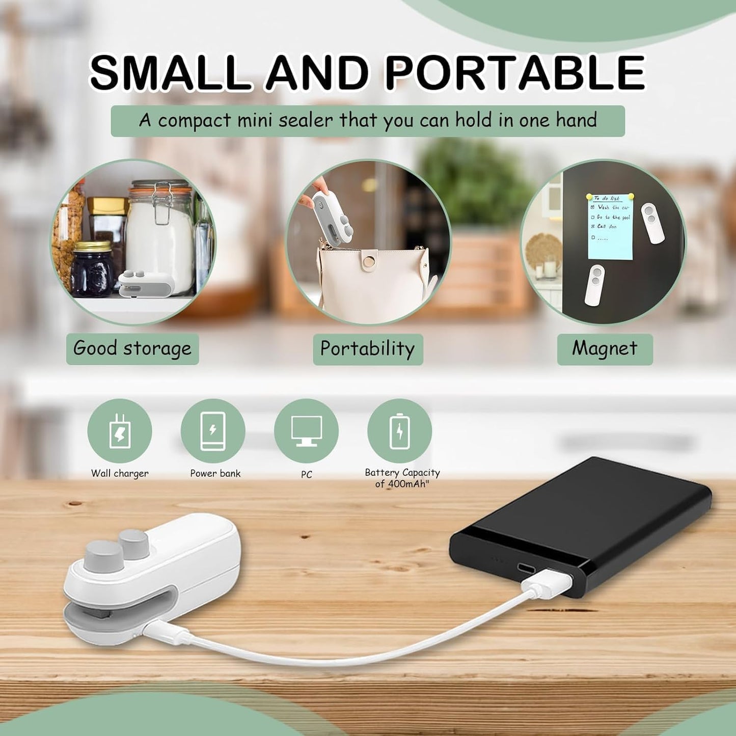 2-in-1 USB-C Rechargeable Mini Bag Sealer