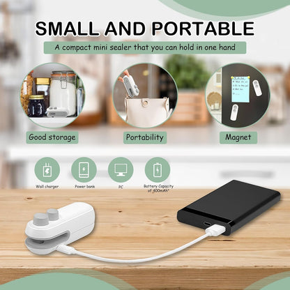 2-in-1 USB-C Rechargeable Mini Bag Sealer