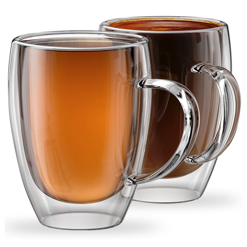 350ml Double Glass Cup With Handle ( FR-16 )