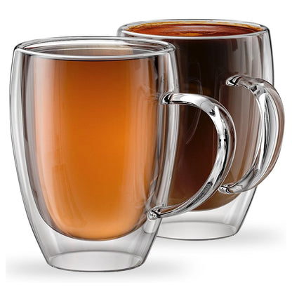350ml Double Glass Cup With Handle ( FR-16 )