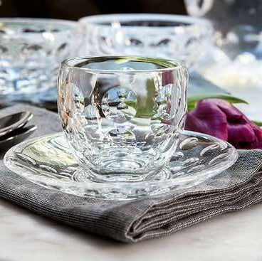 Guzzini Glass Espresso Cup & Plastic Saucer
