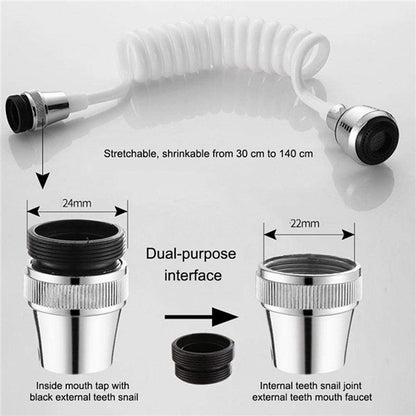 Removable 360° Faucet Extender Long Kitchen Tap Extender Pull Out