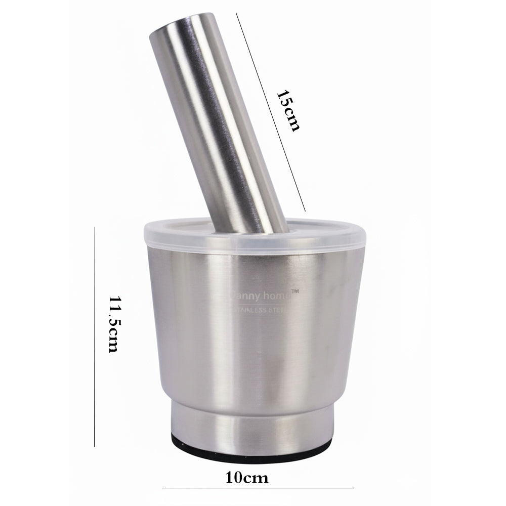 Danny Home Stainless Steel Mortar & Pestle Set with Lid