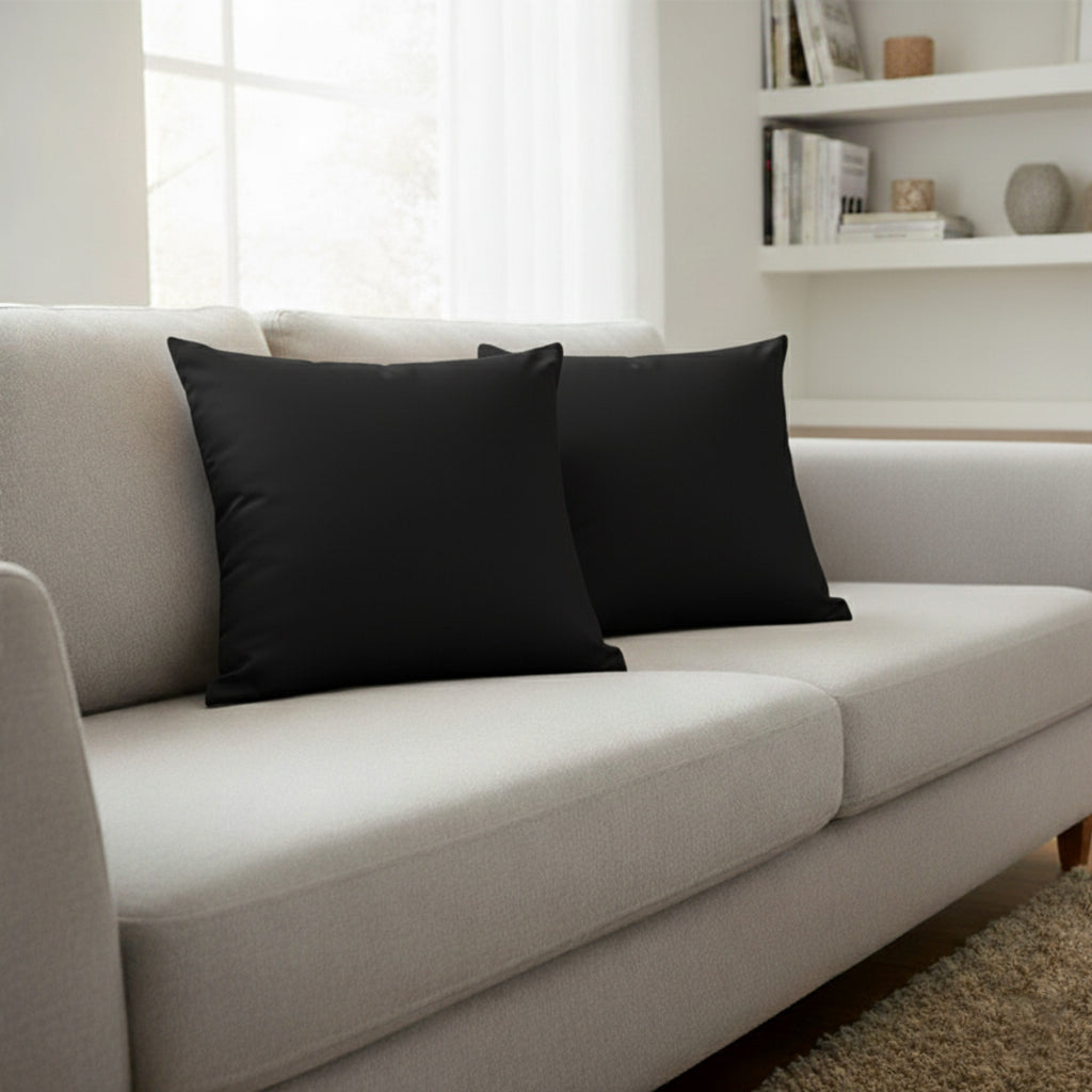 Danny Home Velvet Fabric Cushion – Black 50x50cm