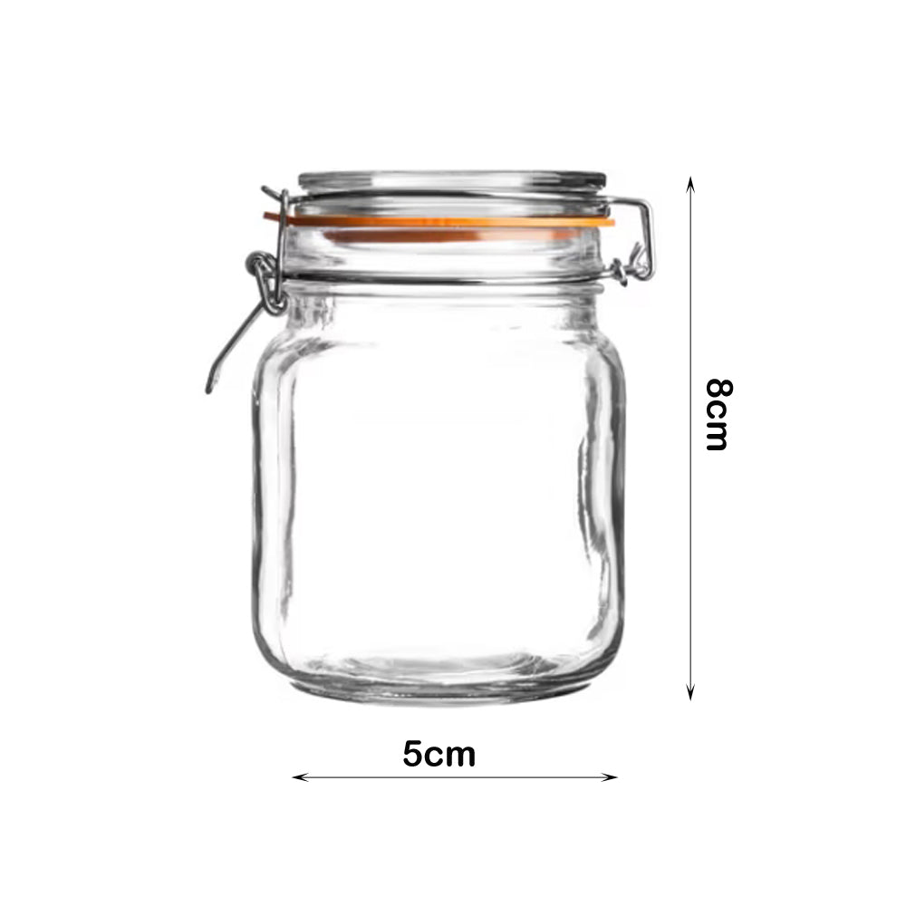 Danny Home 6-Pieces Clip Closure Spice Jars Set (36x9x9) cm