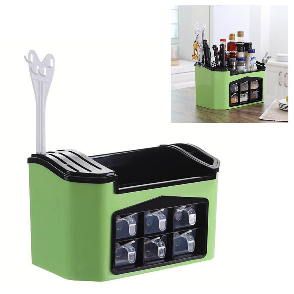 Spice Rack Organizer with Seasoning Jar Storage Box