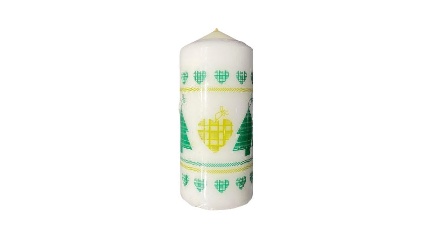 Large Christmas Candle with Festive Pattern