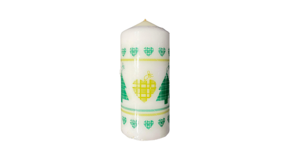 Large Christmas Candle with Festive Pattern