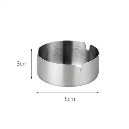 Stainless Steel Cigarette Ashtray Silver – 8cm HY079-8