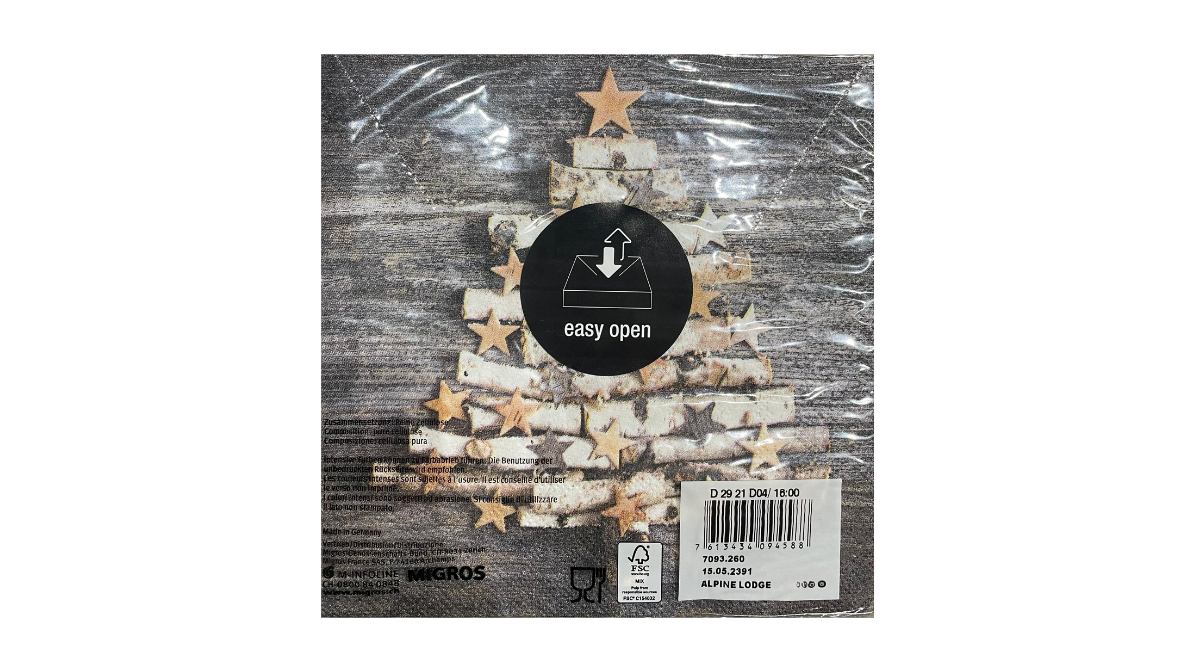 Christmas Napkins Grey and White Christmas Tree