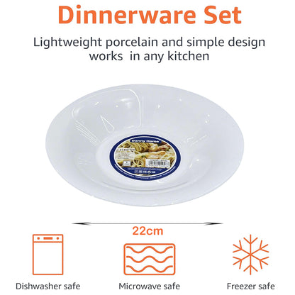 Danny Home 6-Piece 8.50-Inch White Soup Plate
