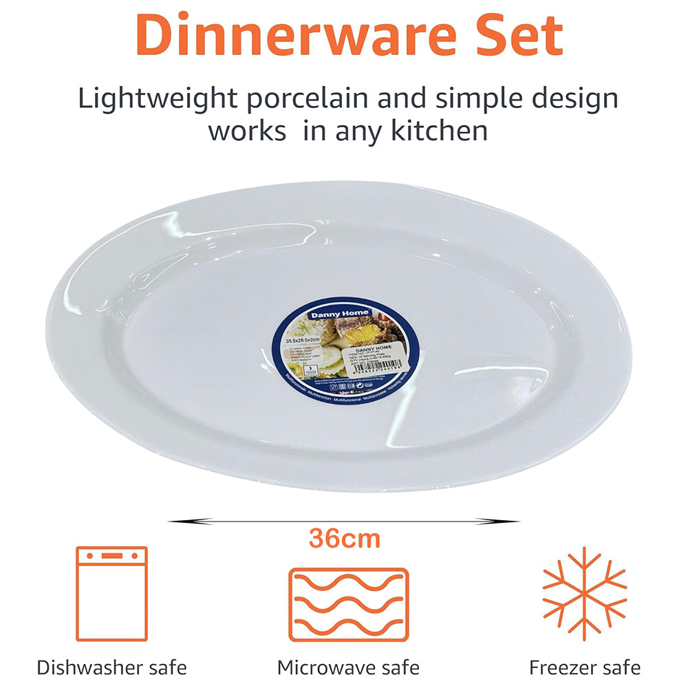 Danny Home 2-Piece 14-Inch White Serving Plate