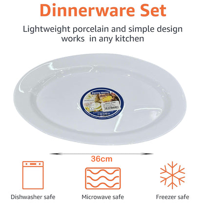 Danny Home 2-Piece 14-Inch White Serving Plate