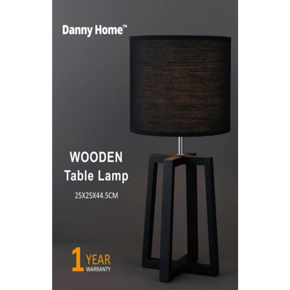 Danny Home Black Wooden Table Lamp 44.5cm