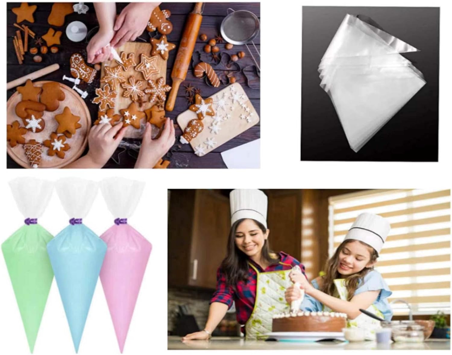 50-pcs Piping Bags Anti Burst Disposable Cake Decorating Bags 17*25cm