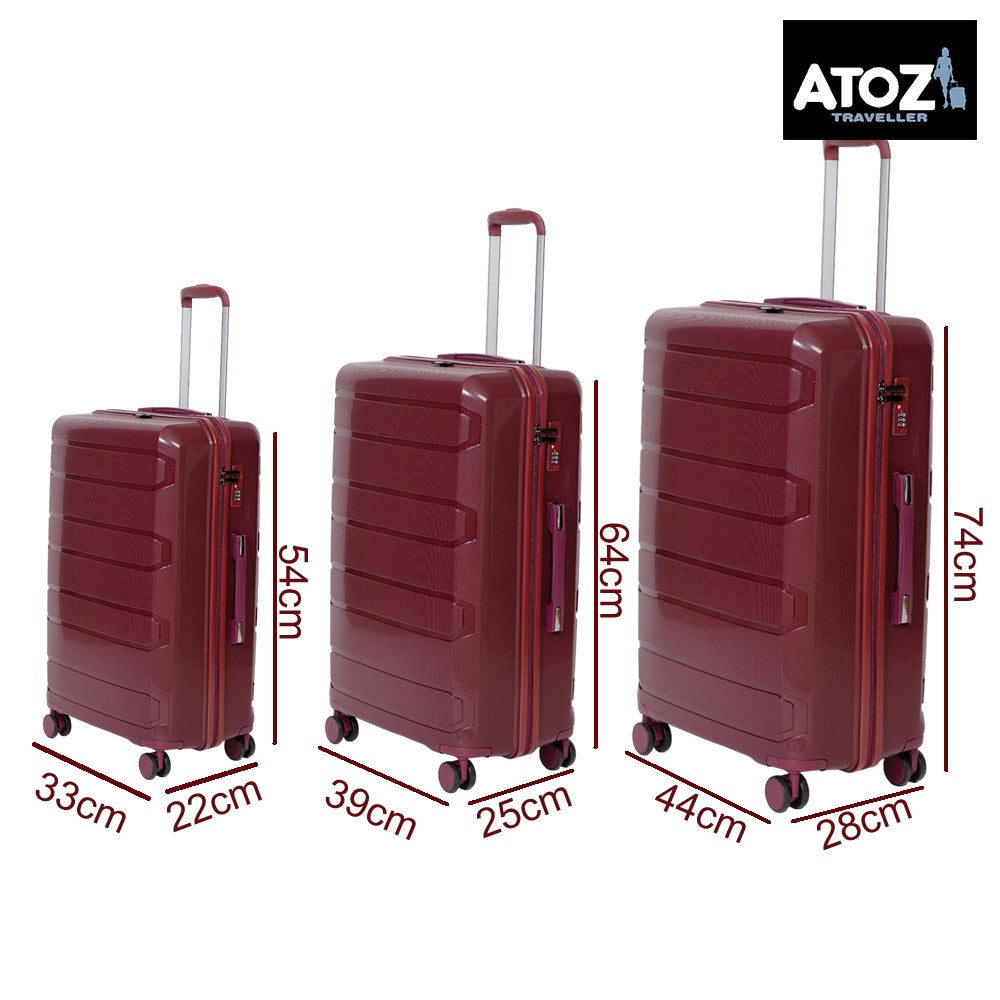 AtoZ Traveler, PP 100% Unbreakable Luggage Set of 3 Pcs,
