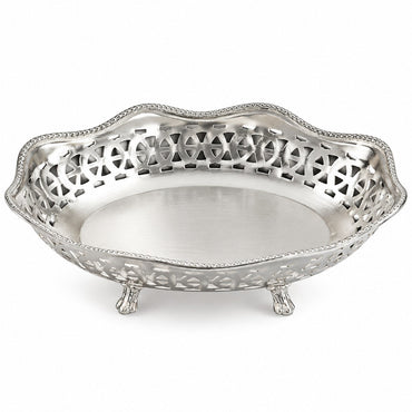 CHARM Silver Decorative Serving Tray – 22 cm