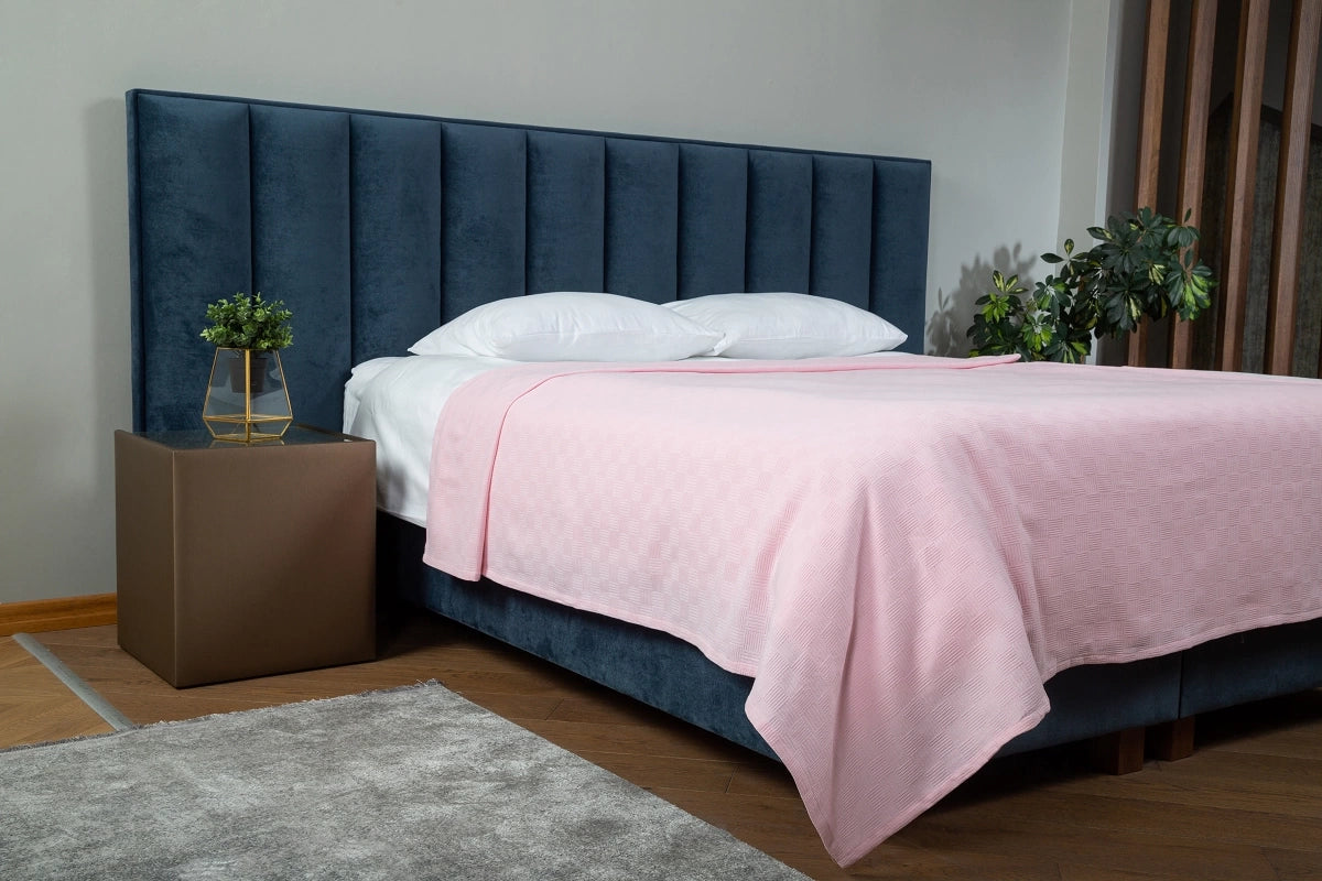 Pink  Checker Pattern Pique Double