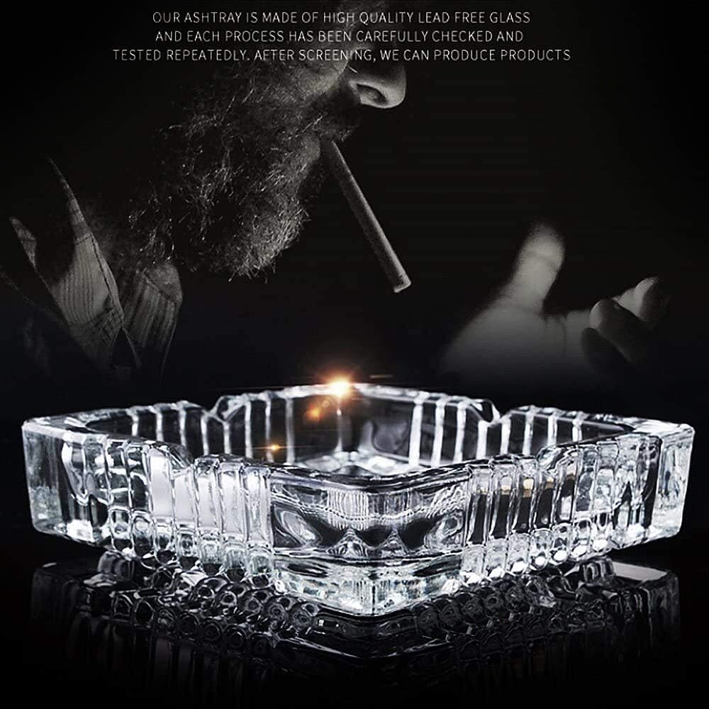 DELI Clear Glass Ashtray Diameter 10.5-cm