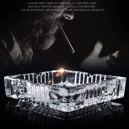 DELI Clear Glass Ashtray Diameter 10.5-cm