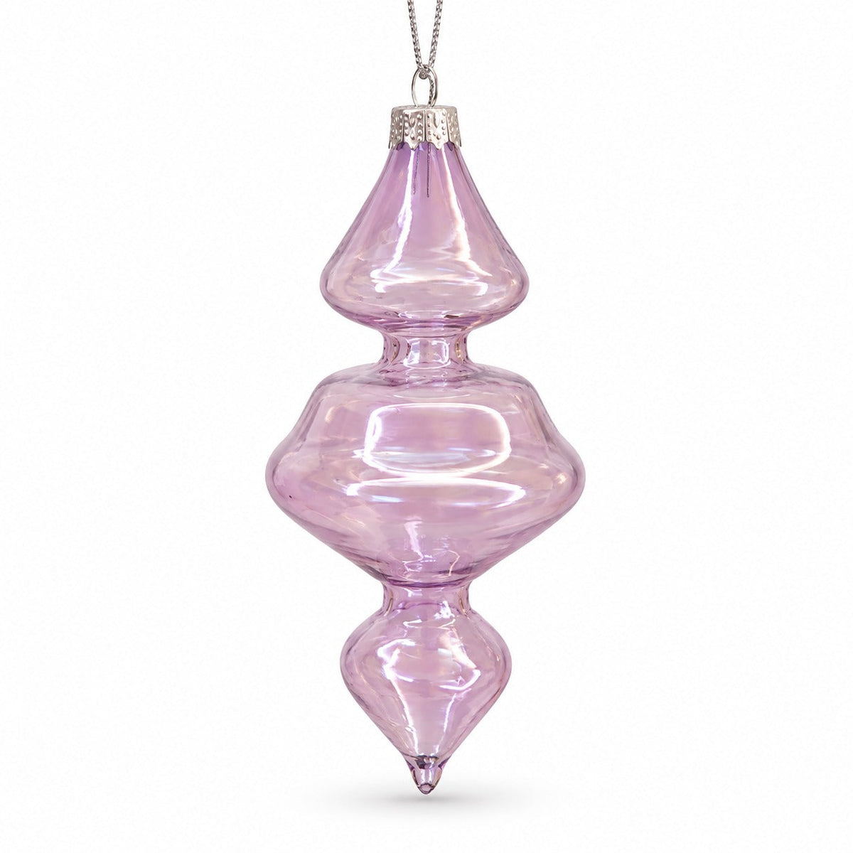 Lavender Boudoire Glass Finial Christmas Ornament – Approx. 15 cm