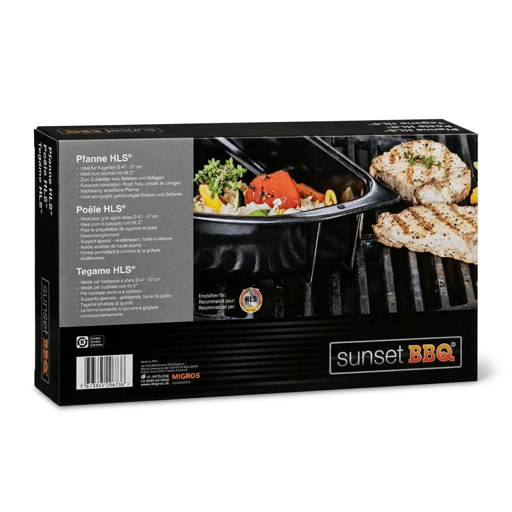 Migros Sunset BBQ Grill with Handle 39 x 21 cm