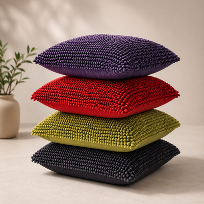 Tiseco Home Studio Cushion - Chenille Tufted Fabric - Red