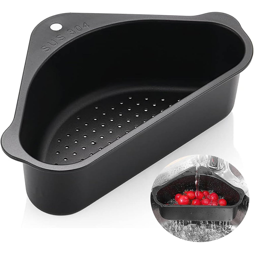 Stainless Steel Triangular Sink Strainer Basket Black