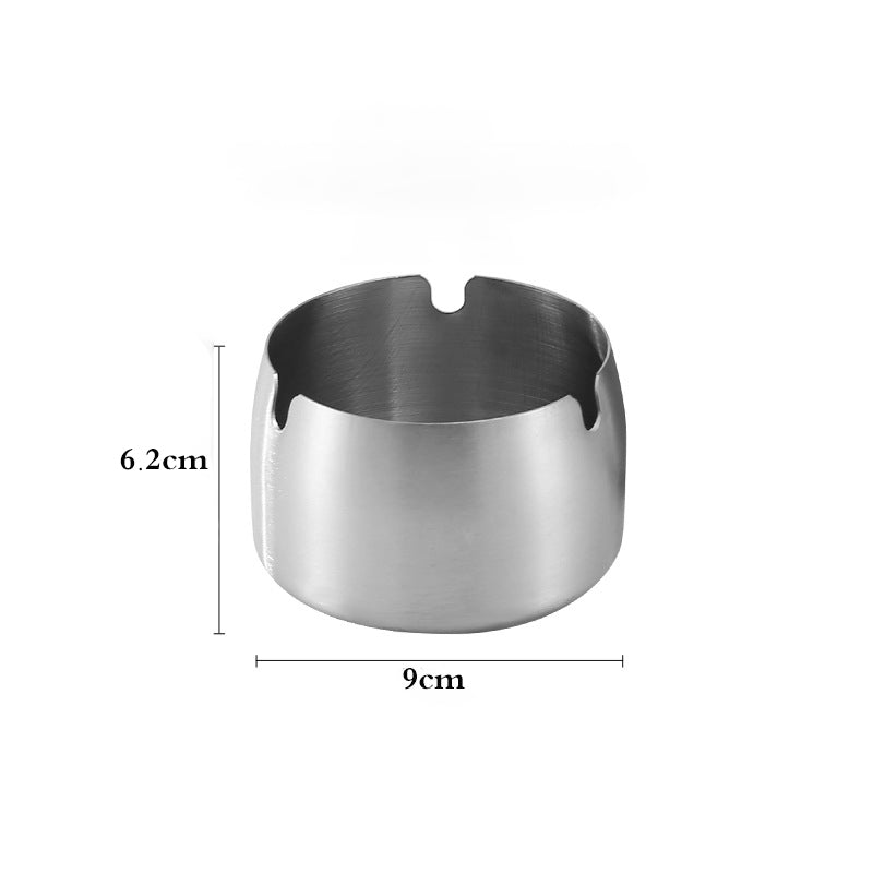Round Stainless Steel Cigarette Ashtray Silver – 9 cm PG-9B