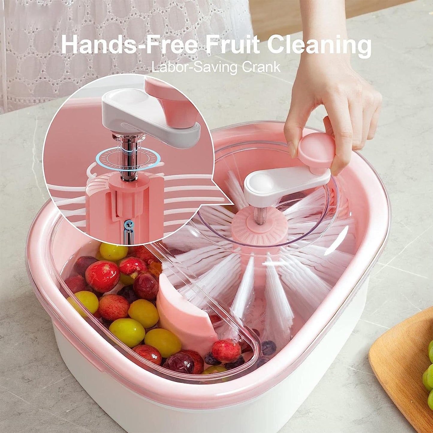 Large Fruit Washer Spinner with Brush