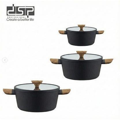 DSP CA021-S02 𝑴𝒂𝒔𝒕𝒆𝒓𝒑𝒊𝒆𝒄𝒆 𝑪𝒐𝒐𝒌𝒘𝒂𝒓𝒆 Set of 6-Pcs Black