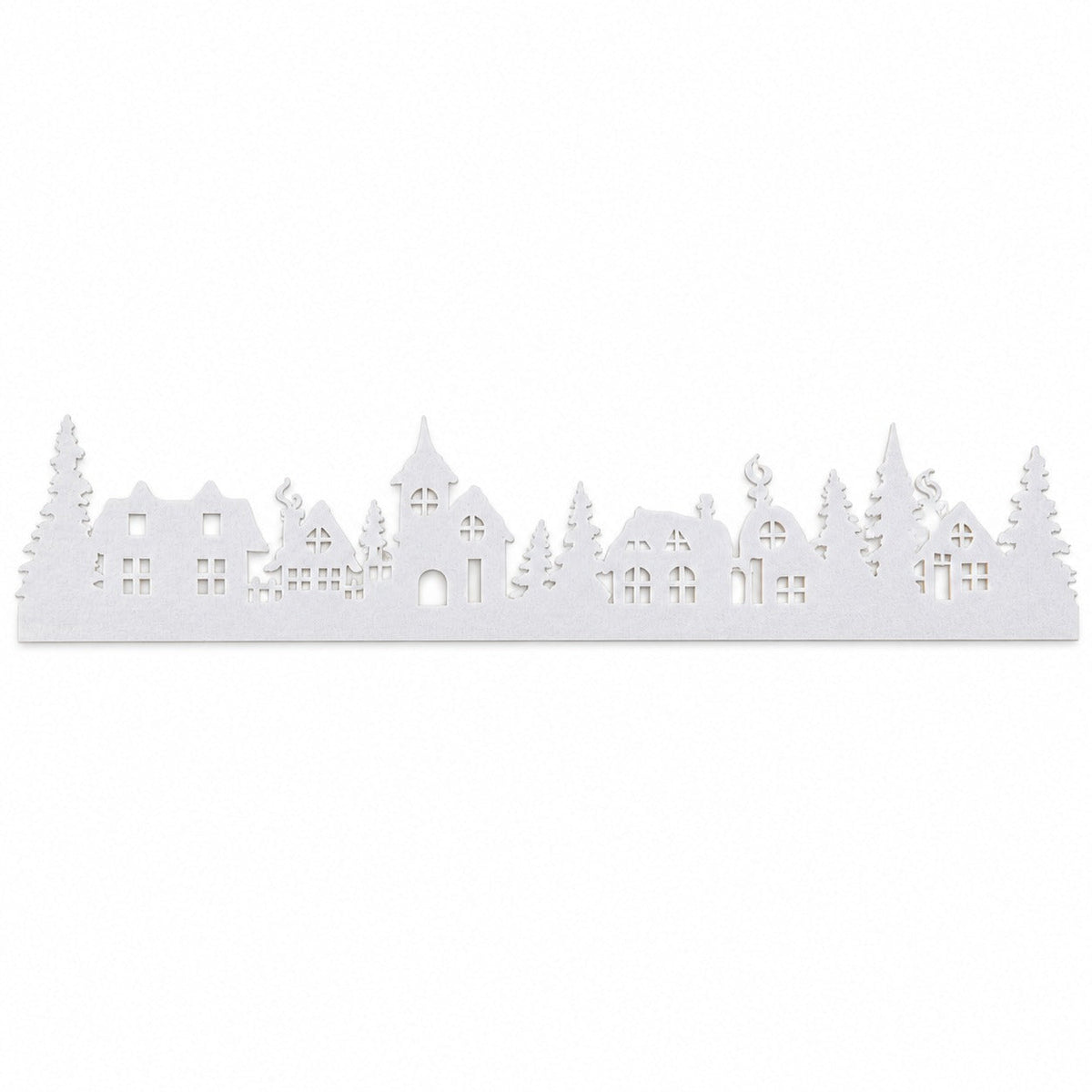 Noël White Christmas Village Window Decoration – Approx. 90 cm