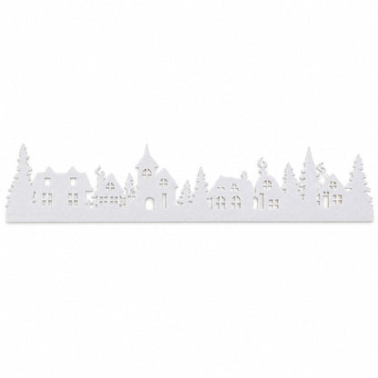 Noël White Christmas Village Window Decoration – Approx. 90 cm