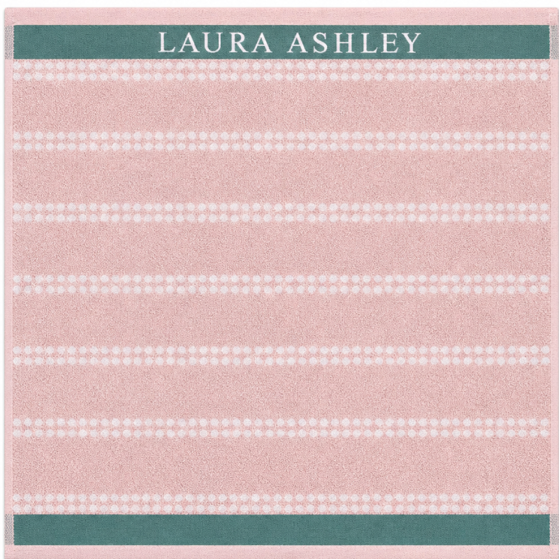 Laura Ashley Kitchen Towel - Terry Blush Horizontal Dotted Stripes