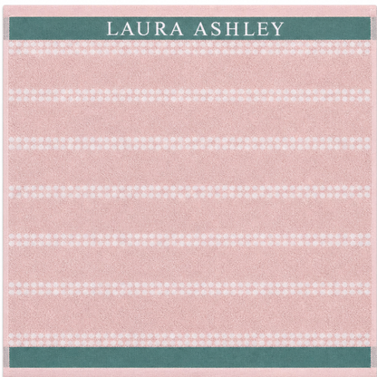Laura Ashley Kitchen Towel - Terry Blush Horizontal Dotted Stripes