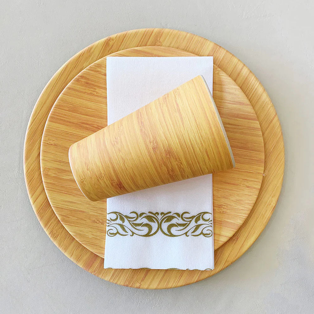 20cm Plate Wooden Melamine Dinnerware