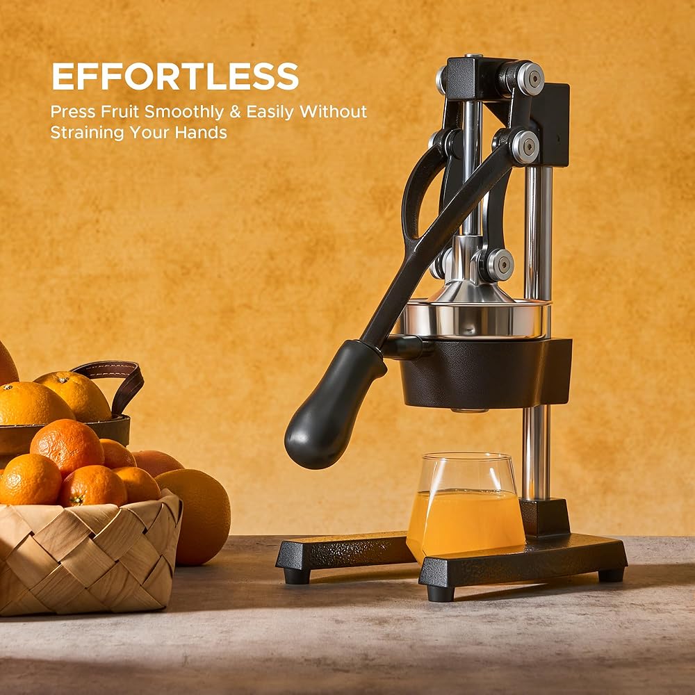 Stainless Steel Hand Press Juicer, Cast Iron Professional Citrus Juicer, Heavy Duty Manual Orange Juicer YC-058