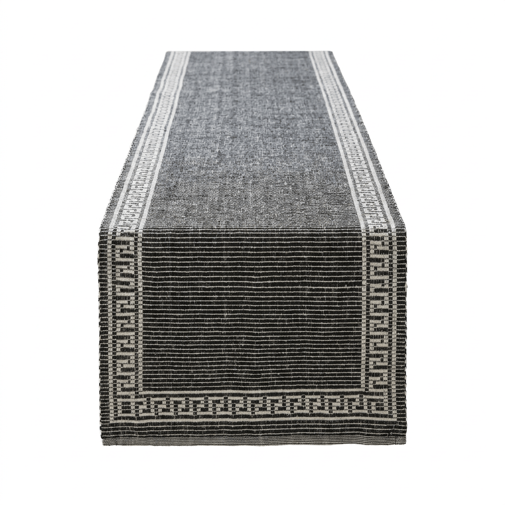 Migros Black and White Table Runner 45cm x 150cm