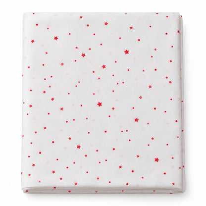 Cucina & Tavola Christmas Tablecloth White with Red Stars – 140 × 220 cm