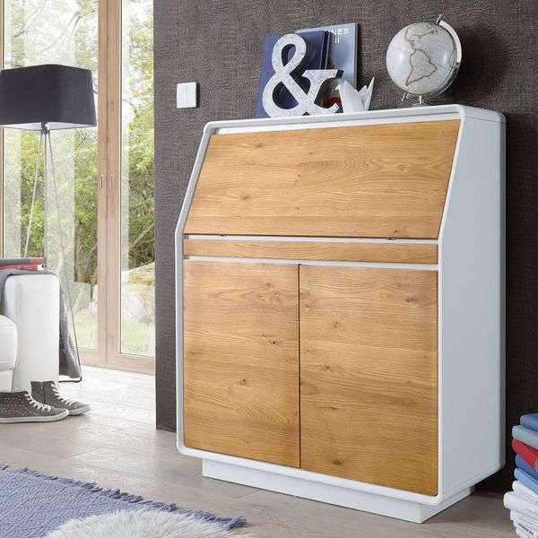 Home24 Morteens Modern Desk – Scandinavian Design with Solid Wood Accents