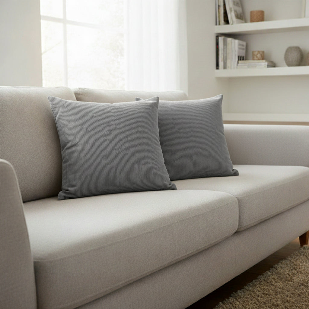 Danny Home Cotton Corduroy Cushion – Grey 50x50cm