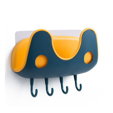 Wall Mounted Pot Lid Holder with 4 Hooks