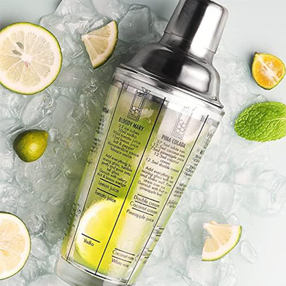 Danny Home Glass with Stainless Steel Cocktail Shaker 450ml