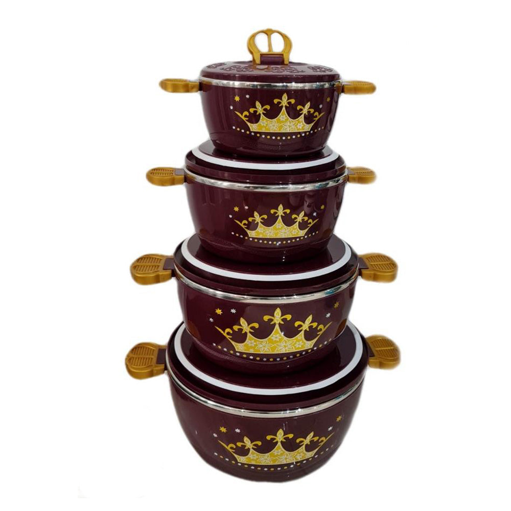 Set of 4 Round Thermal Insulating Pots for Food Storage
