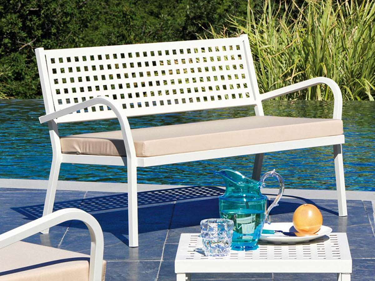 Alice two-Seater outdoor sofa- Powder Coating – Made in Italy