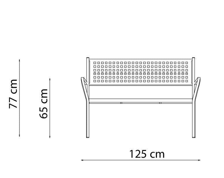 Alice two-Seater outdoor sofa- Powder Coating – Made in Italy